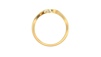Eclat Fleuron Loop Wave Ring - 0.08 Ct Round Cut Diamonds In Gold