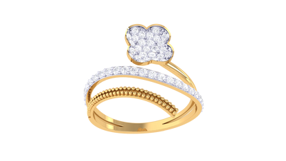 Eclat Floral Arc Ring In Rose Gold – 0.36 Ct Hand Set Diamonds