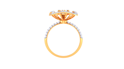 Éclat Quadrille Moderne Gold Ring – 0.85 Ct Dazzling Round Diamond