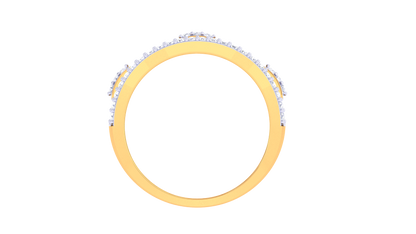 Lumière Pavois Baguette – 0.45 Ct Round Diamond Gold Ring