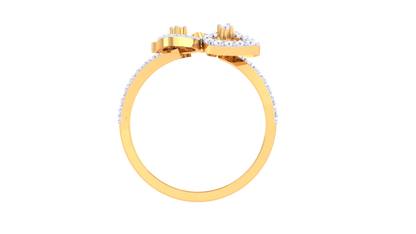 Eclat Petal Radiance Rose Gold  Ring – 0.45 Ct Sparking Diamonds
