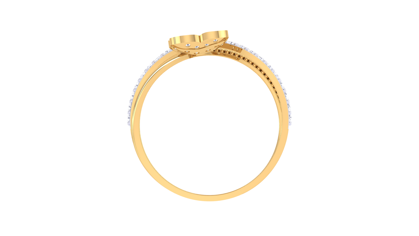Eclat Floral Arc Ring In Rose Gold – 0.36 Ct Hand Set Diamonds