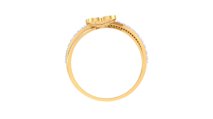 Eclat Floral Arc Ring In Rose Gold – 0.36 Ct Hand Set Diamonds