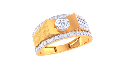 Éclat Mosaïque Openwork  – 5.43 Ct Pave Diamond Yellow Gold Ring