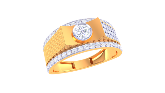 Éclat Mosaïque Openwork  – 5.43 Ct Pave Diamond Yellow Gold Ring