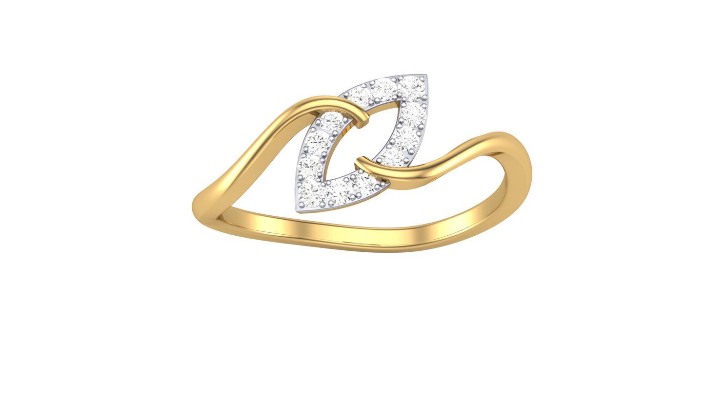 Lumiere Marquise Loop Ring In Polished Gold - 0.12 Ct Round Diamonds
