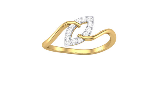 Lumiere Marquise Loop Ring In Polished Gold - 0.12 Ct Round Diamonds