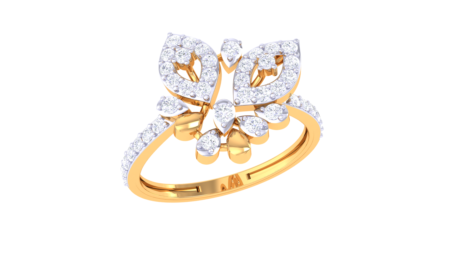 Eclat Twin Marquise Bloom Rose Gold Ring – 0.38 Ct Diamonds Cluster