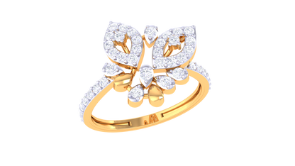 Eclat Twin Marquise Bloom Rose Gold Ring – 0.38 Ct Diamonds Cluster