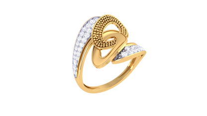 Lumiere Aurora Flow Ring In Gold – 0.32 Ct Hand Set Diamonds