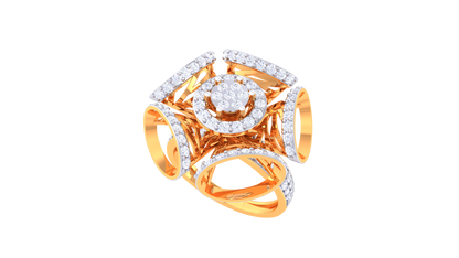 Éclat Centrale Majesté – 0.95 Ct Round Diamond Gold Ring