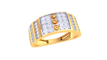 Éclat Rivure Audacieuse – 0.44 Ct Round Diamond Gold Ring