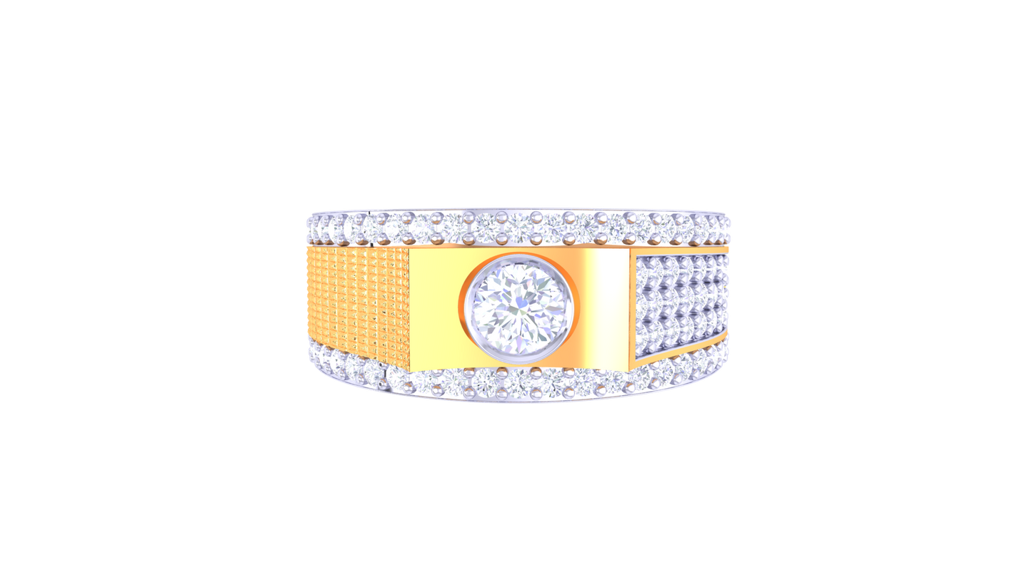 Éclat Mosaïque Openwork  – 5.43 Ct Pave Diamond Yellow Gold Ring