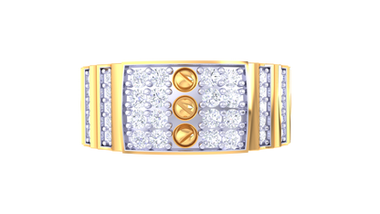 Éclat Rivure Audacieuse – 0.44 Ct Round Diamond Gold Ring