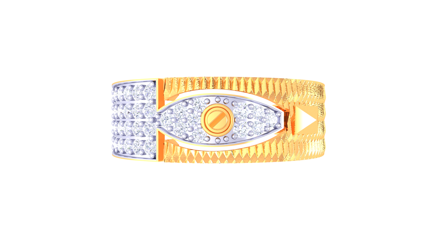 Lumière Visionnaire Gold Ring – 0.44 Ct Round Diamonds