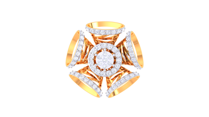 Éclat Centrale Majesté – 0.95 Ct Round Diamond Gold Ring