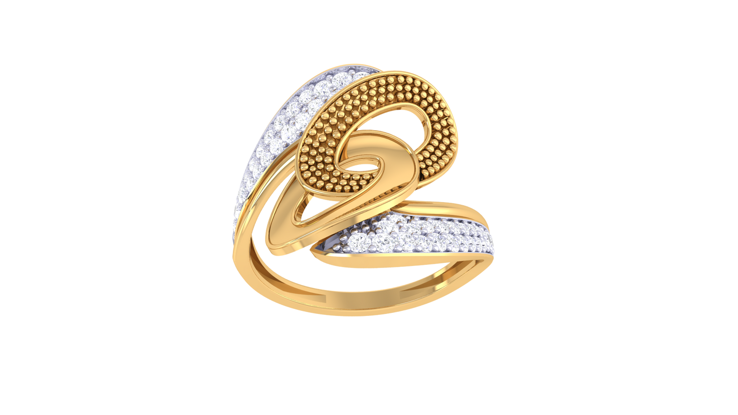 Lumiere Aurora Flow Ring In Gold – 0.32 Ct Hand Set Diamonds