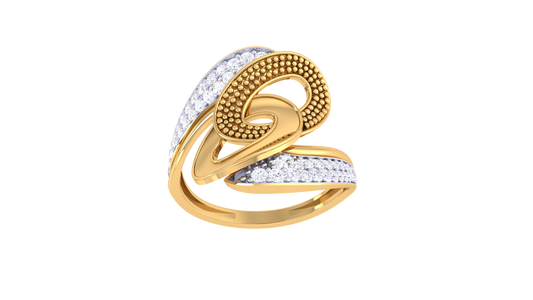 Lumiere Aurora Flow Ring In Gold – 0.32 Ct Hand Set Diamonds