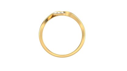 Lumiere Marquise Loop Ring In Polished Gold - 0.12 Ct Round Diamonds