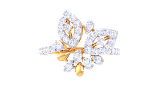 Eclat Twin Marquise Bloom Rose Gold Ring – 0.38 Ct Diamonds Cluster