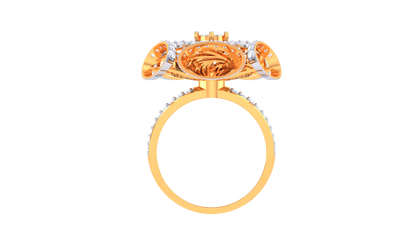 Éclat Centrale Majesté – 0.95 Ct Round Diamond Gold Ring