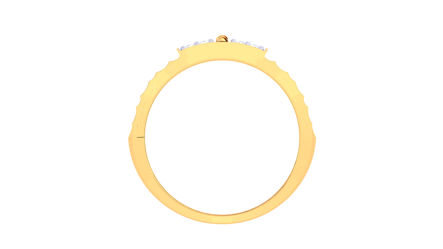 Éclat Rivure Audacieuse – 0.44 Ct Round Diamond Gold Ring