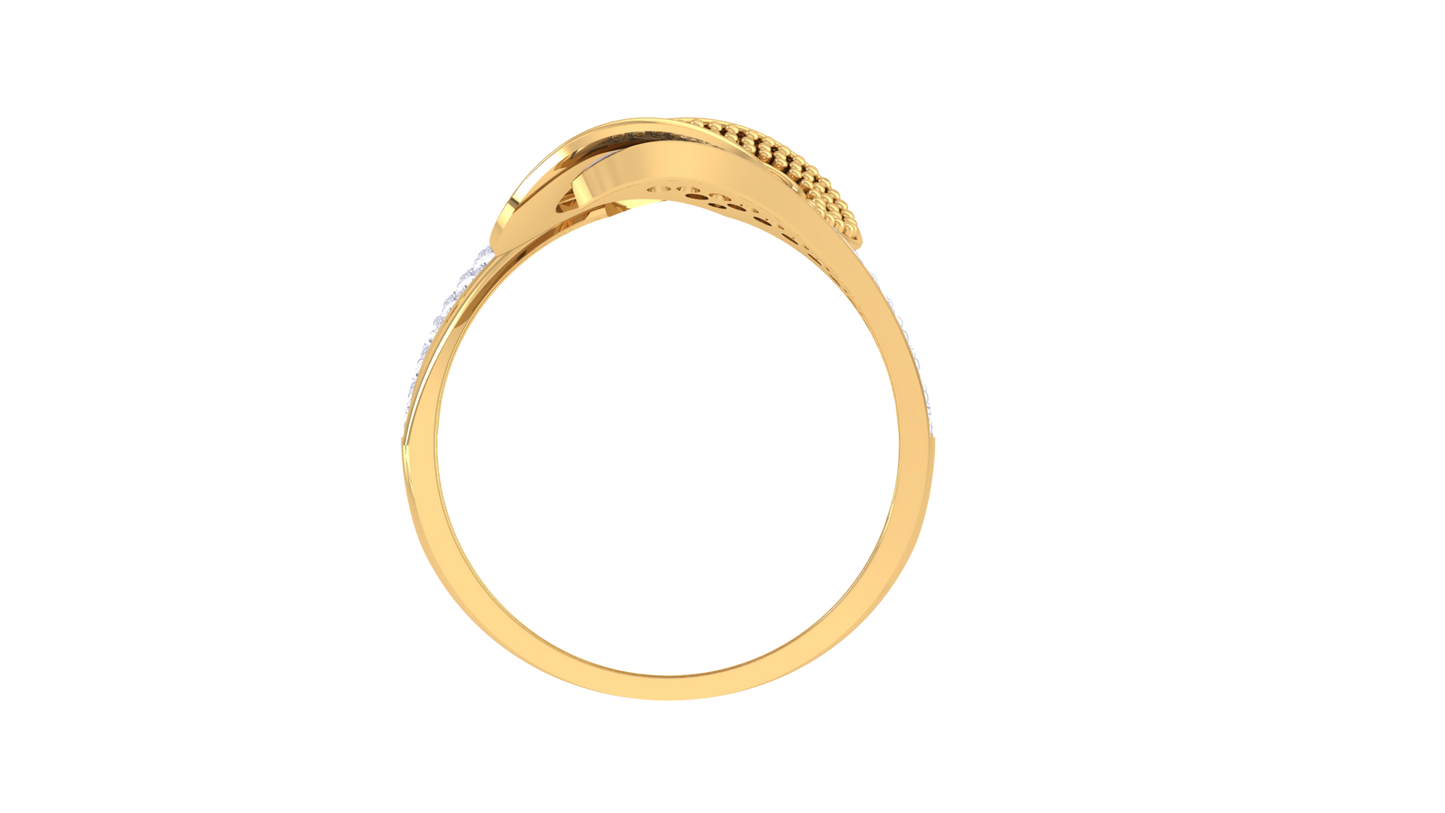 Lumiere Aurora Flow Ring In Gold – 0.32 Ct Hand Set Diamonds