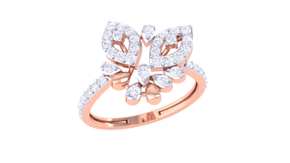 Eclat Twin Marquise Bloom Rose Gold Ring – 0.38 Ct Diamonds Cluster