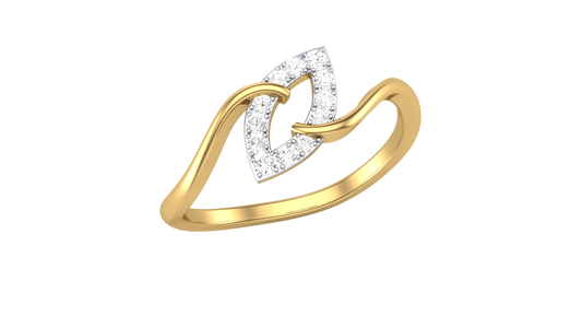 Lumiere Marquise Loop Ring In Polished Gold - 0.12 Ct Round Diamonds