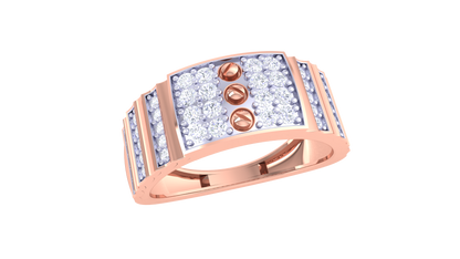 Éclat Rivure Audacieuse – 0.44 Ct Round Diamond Gold Ring