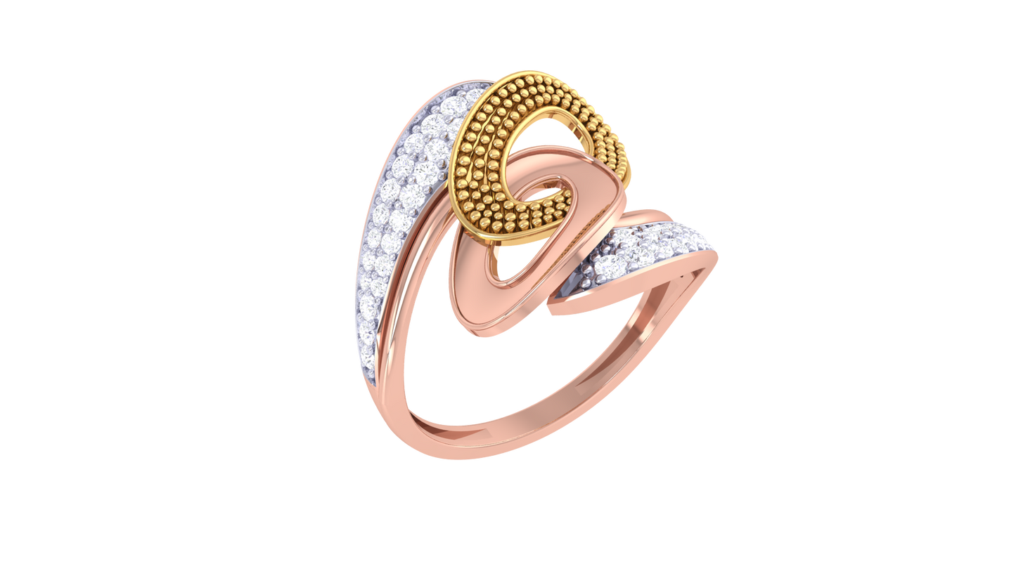 Lumiere Aurora Flow Ring In Gold – 0.32 Ct Hand Set Diamonds