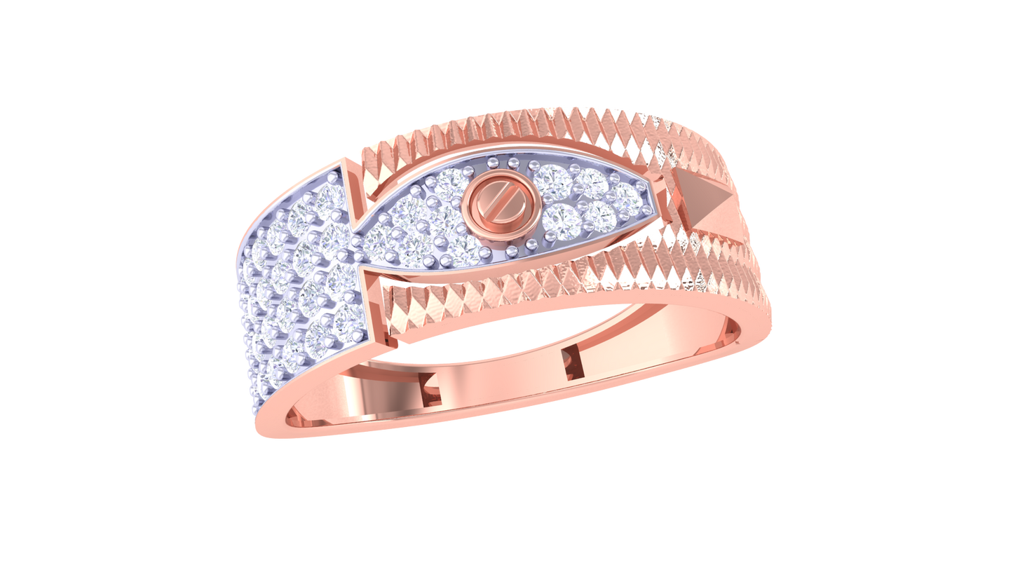 Lumière Visionnaire Gold Ring – 0.44 Ct Round Diamonds