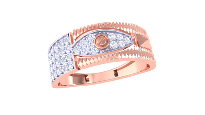 Lumière Visionnaire Gold Ring – 0.44 Ct Round Diamonds