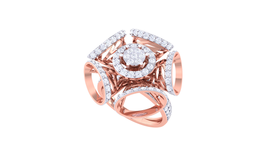 Éclat Centrale Majesté – 0.95 Ct Round Diamond Gold Ring