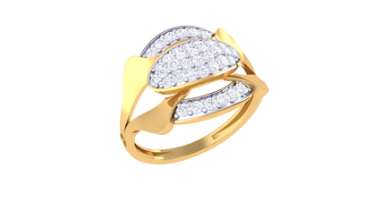 Lumiere Twin Dew Rose Gold Ring – 0.31 Ct Pave Set Diamonds