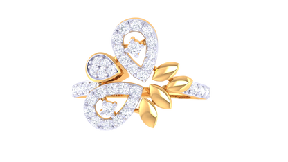 Eclat Trio Teardrop Harmony Gold Ring – 0.37 Ct Spaarking Diamonds