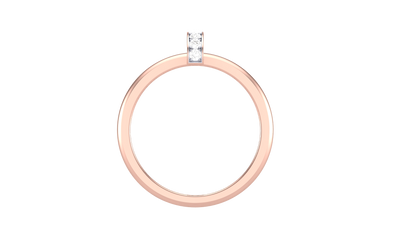 Lumiere Modern Bar Rose Gold Ring - 0.09 Ct Round Cut Diamonds