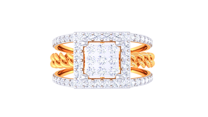 Lumière Rayon Square – 0.3 Ct Pricess Cut Diamond Gold Ring