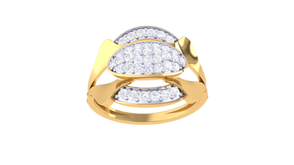 Lumiere Twin Dew Rose Gold Ring – 0.31 Ct Pave Set Diamonds