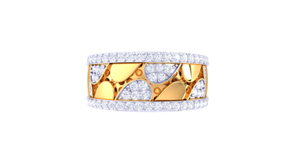 Éclat Marqueterie Lumière – 0.74 Ct Round Diamond Gold Ring