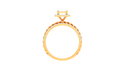 Lumière Rayon Square – 0.3 Ct Pricess Cut Diamond Gold Ring