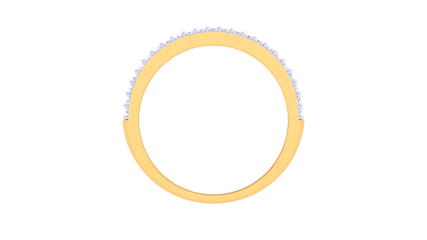 Éclat Marqueterie Lumière – 0.74 Ct Round Diamond Gold Ring