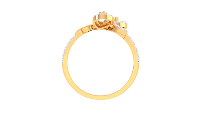 Eclat Trio Teardrop Harmony Gold Ring – 0.37 Ct Spaarking Diamonds