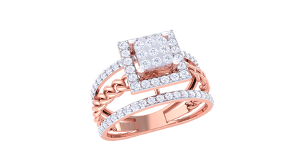 Lumière Rayon Square – 0.3 Ct Pricess Cut Diamond Gold Ring