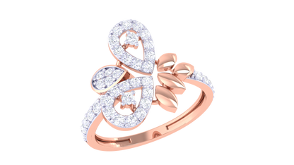 Eclat Trio Teardrop Harmony Gold Ring – 0.37 Ct Spaarking Diamonds