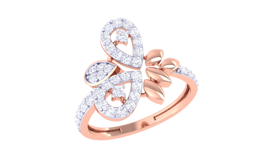 Eclat Trio Teardrop Harmony Gold Ring – 0.37 Ct Spaarking Diamonds