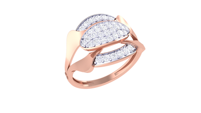 Lumiere Twin Dew Rose Gold Ring – 0.31 Ct Pave Set Diamonds