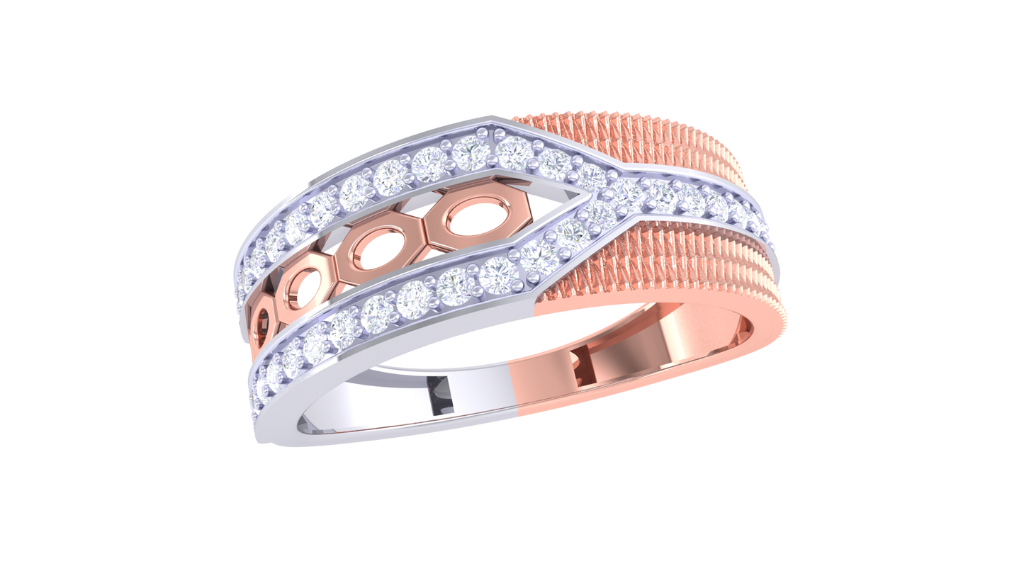 Lumière Double Marquise Rose Gold Ring– 0.36 Ct Round Diamonds