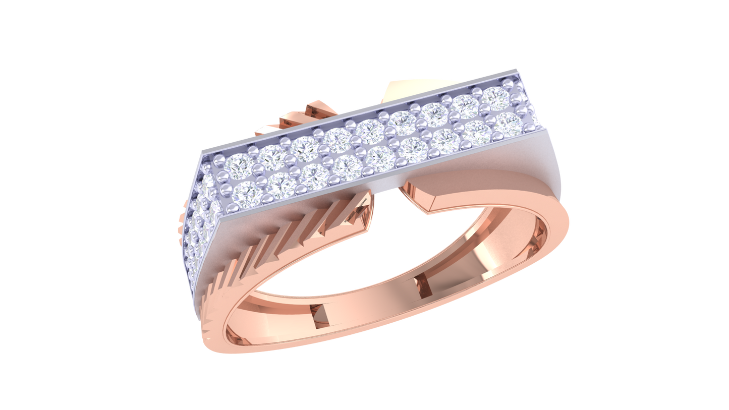 Éclat Vertige Pavé – 0.51 Ct Round Cut Diamond Gold Ring