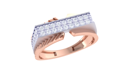 Éclat Vertige Pavé – 0.51 Ct Round Cut Diamond Gold Ring